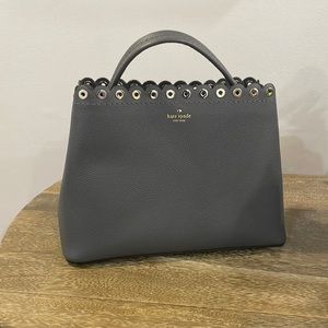 Kate Spade Janell Scalloped Pebbled-Leather Top Handle Bag